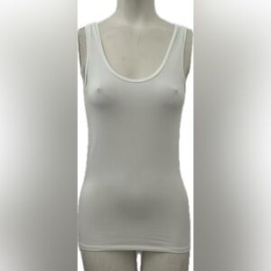 Fitted White Sleeveless Tank Top